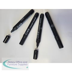 Permanent Marker Chisel Tip Black (10 Pack)