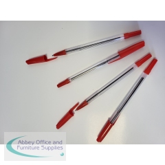 Ballpoint Pen Medium Red (50 Pack)