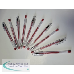 Gel Pen Red (10 Pack)