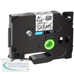 Compatible Brother TZ-111/TZe-111 6mm Black on Clear Tape