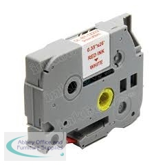 Compatible Brother TZ-222 / TZe-222 9mm Red on White Tape