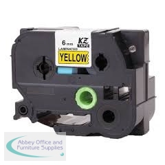 Compatible Brother TZ-611 / TZe-611 6mm Black On Yellow