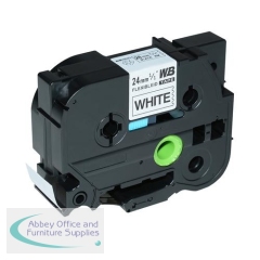 Compatible Brother TZE-FX251 24MM Black on White Label Tape