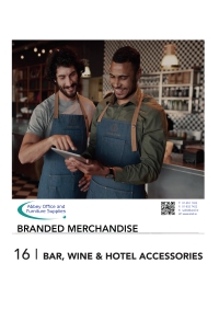 Abbey Office and Furniture Supplies - Branded Merchandise 16: Bar, Wine & Hotel Accessories (PDF Brochure)...
